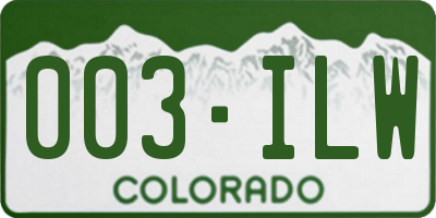 CO license plate 003ILW