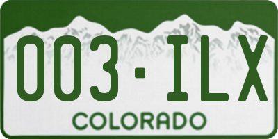 CO license plate 003ILX