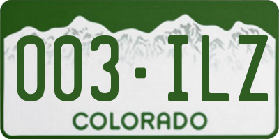 CO license plate 003ILZ