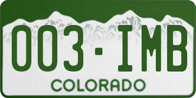 CO license plate 003IMB