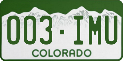 CO license plate 003IMU
