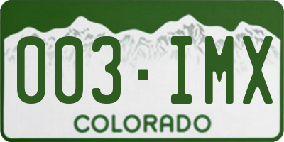 CO license plate 003IMX