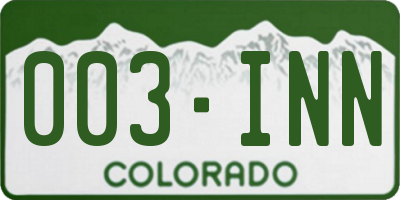 CO license plate 003INN