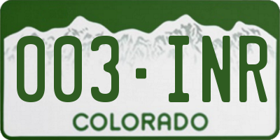 CO license plate 003INR