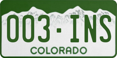CO license plate 003INS