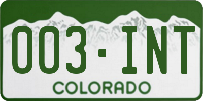 CO license plate 003INT