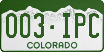 CO license plate 003IPC