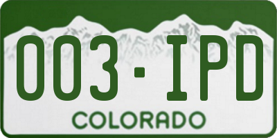 CO license plate 003IPD