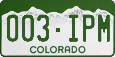 CO license plate 003IPM