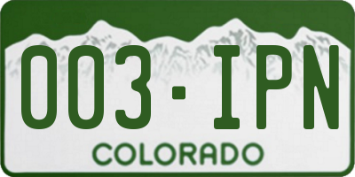 CO license plate 003IPN