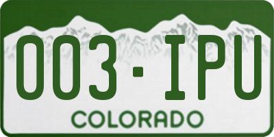 CO license plate 003IPU