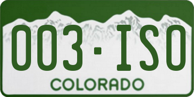 CO license plate 003ISO