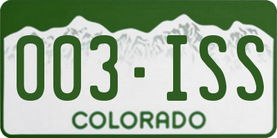 CO license plate 003ISS