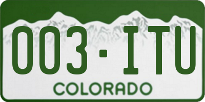 CO license plate 003ITU