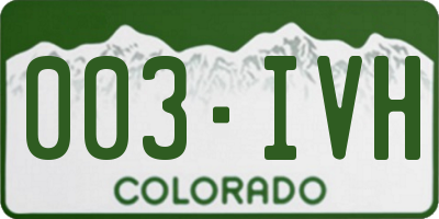 CO license plate 003IVH