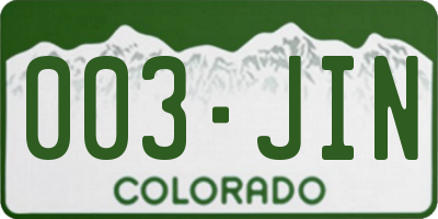 CO license plate 003JIN