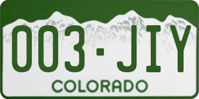 CO license plate 003JIY