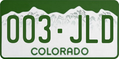 CO license plate 003JLD