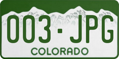 CO license plate 003JPG