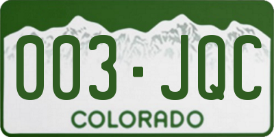 CO license plate 003JQC