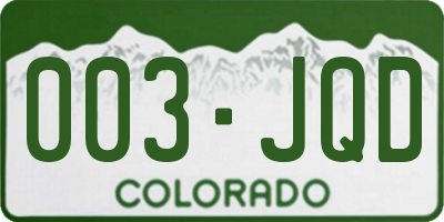 CO license plate 003JQD