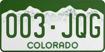 CO license plate 003JQG