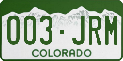 CO license plate 003JRM