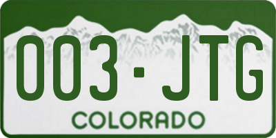 CO license plate 003JTG