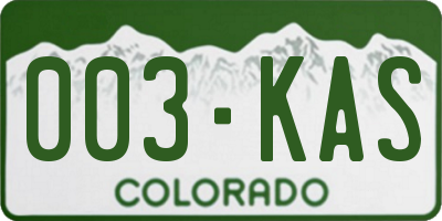 CO license plate 003KAS