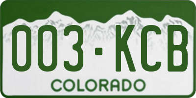 CO license plate 003KCB