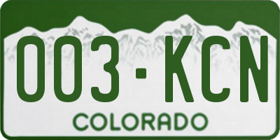 CO license plate 003KCN