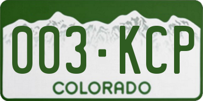 CO license plate 003KCP