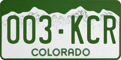 CO license plate 003KCR