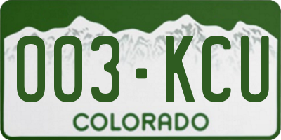 CO license plate 003KCU