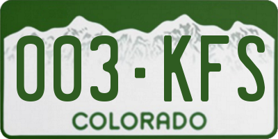 CO license plate 003KFS