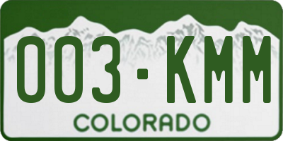 CO license plate 003KMM