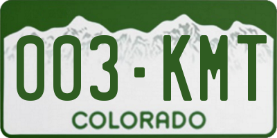 CO license plate 003KMT
