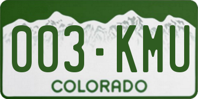 CO license plate 003KMU