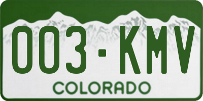 CO license plate 003KMV