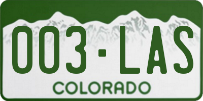CO license plate 003LAS