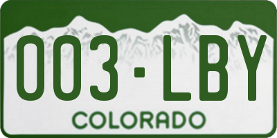 CO license plate 003LBY