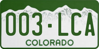 CO license plate 003LCA