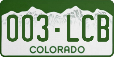 CO license plate 003LCB