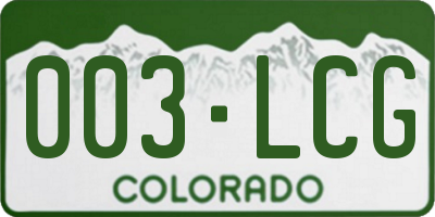 CO license plate 003LCG