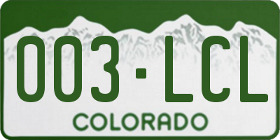 CO license plate 003LCL