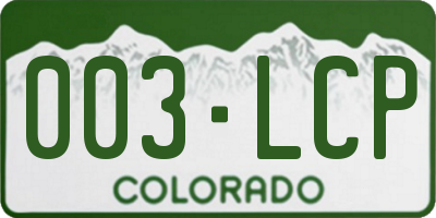 CO license plate 003LCP