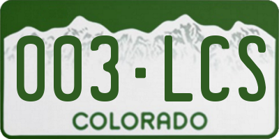 CO license plate 003LCS