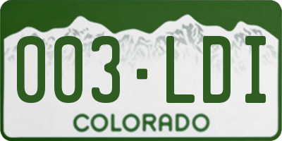 CO license plate 003LDI