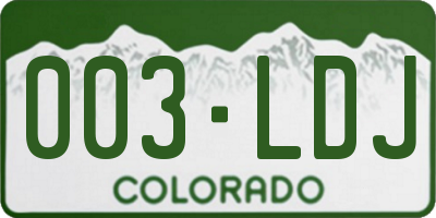 CO license plate 003LDJ