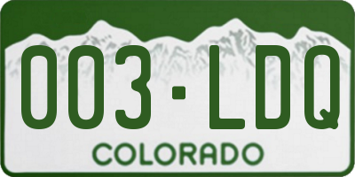 CO license plate 003LDQ